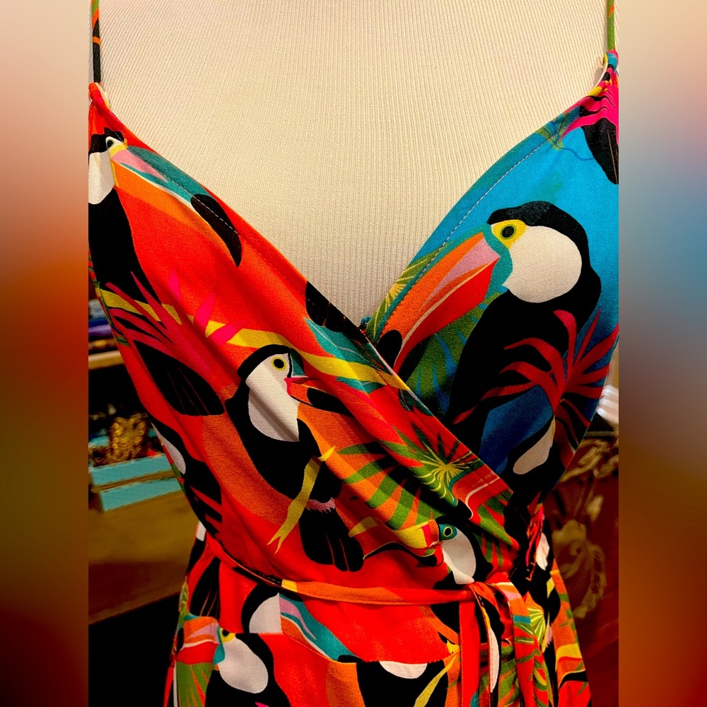 Farm Rio Toucan Wrap Dress